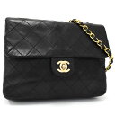 【中古】シャネル チェーンショルダーバッグ ミニマトラッセ20 A01163 ココマーク レザー ブラック CHANEL [送料無料]