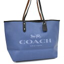 【中古】コーチ シティ トート ショルダーバッグ F57634 ホースアンドキャリッジ デニム PVC レザー ブルー COACH [送料無料]