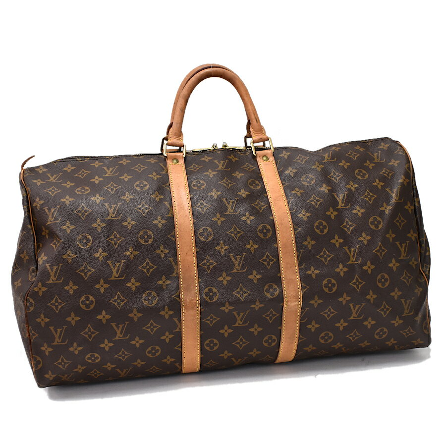 【中古】ルイヴィトン キーポル55 ボストンバッグ M41424 モノグラム キャンバス ブラウン LOUIS VUITTON Keepall 55 [送料無料]