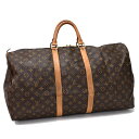 【中古】ルイヴィトン キーポル55 ボストンバッグ M41424 モノグラム キャンバス ブラウン LOUIS VUITTON Keepall 55 送料無料