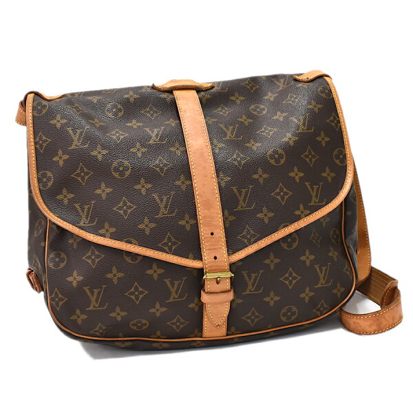 【中古】ルイヴィトン ソミュール35 メッセンジャー ショルダーバッグ M42254 モノグラム キャンバス ブラウン LOUIS VUITTON Saumur 35 [送料無料]