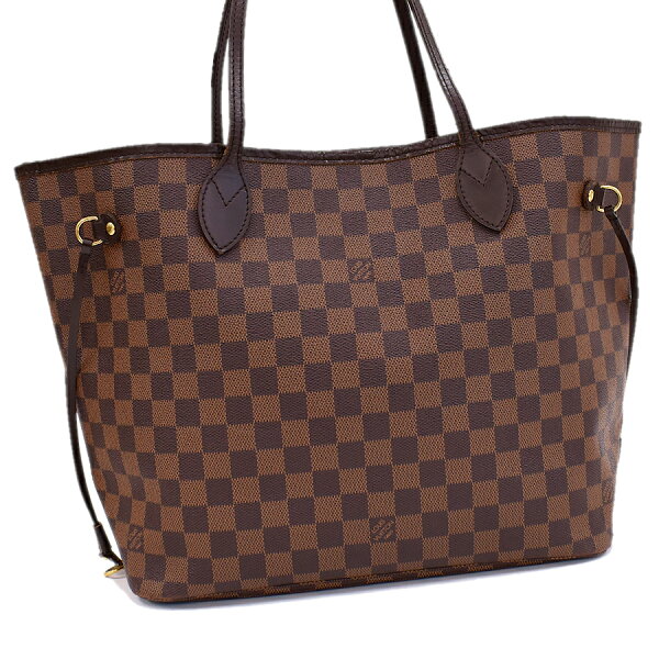 【中古】ルイヴィトン ネヴァーフルMM トートバッグ ショルダー N51105 ダミエ エベヌ ブラウン LOUIS VUITTON Neverfull MM [送料無料]