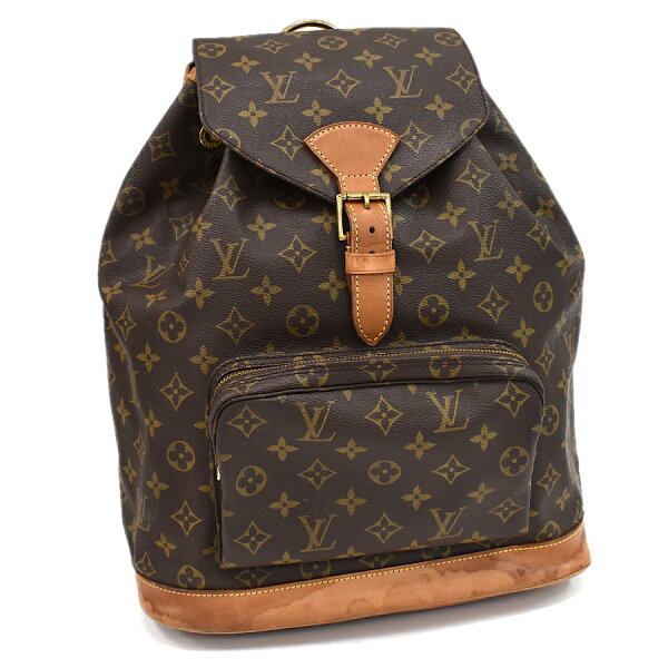 【中古】ルイヴィトン モンスリGM リュック バックパック M51135 モノグラム ブラウン LOUIS VUITTON Montsouris GM [送料無料]