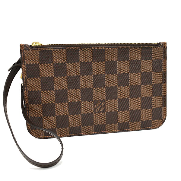 【中古】新品同様 ルイヴィトン ポーチ N41359 ダミエ・エベヌ ブラウン ネヴァーフルPM用 付属品 LOUIS VUITTON [美品][送料無料]