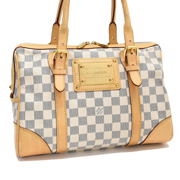 【中古】ルイヴィトン バークレー ハンドバッグ N52001 ダミエ・アズール キャンバス レザー アイボリー LOUIS VUITTON Berkeley [送料無料]