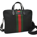 【中古】新品同様 グッチ ブリーフケース 2way ビジネスバッグ 630922 テクノキャンバス ブラック ウェブ ストライプ GUCCI [美品][送料無料]