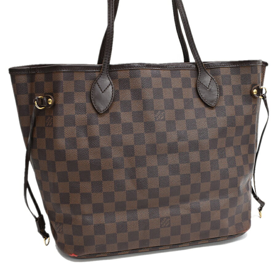 【中古】ルイヴィトン ネヴァーフルMM トートバッグ ショルダー N51105 ダミエ エベヌ ブラウン LOUIS VUITTON Neverfull MM [送料無料]