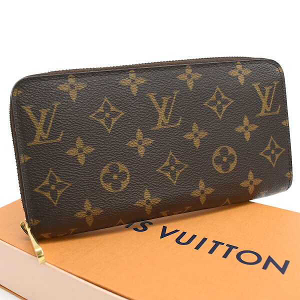 【中古】ルイヴィトン ジッピーウォレット 長財布 M60017 モノグラム キャンバス ブラウン LOUIS VUITTON Zippy Wallet[送料無料]