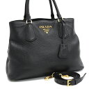 プラダ 2wayトート ハンドバッグ 1BA239 ヴィッテロ フェニックス レザー ブラック ゴールド金具 PRADA VITELLO PHENIX 