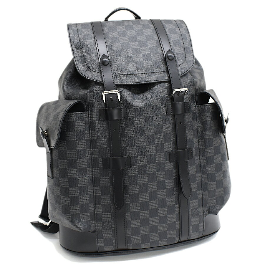 【中古】ルイヴィトン クリストファーMM バックパック リュックサック N41379 ダミエグラフィット ブラック LOUIS VUITTON Christopher PM [送料無料]