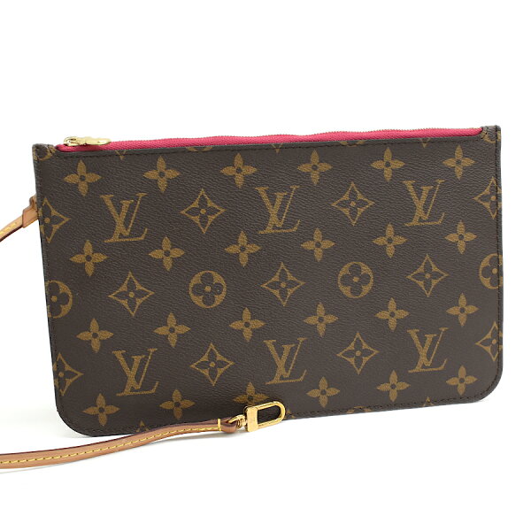 【中古】新品同様 ルイヴィトン ポーチ ネヴァーフル用 モノグラム キャンバス ブラウン Pivoine LOUIS VUITTON [美品][送料無料]