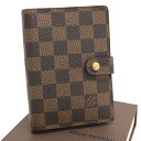 【中古】新品同様 ルイヴィトン アジェンダPM 手帳カバー ダミエ R20700 キャンバス ブラウン LOUIS VUITTON Small Ring Agenda Cover [美品][送料無料]