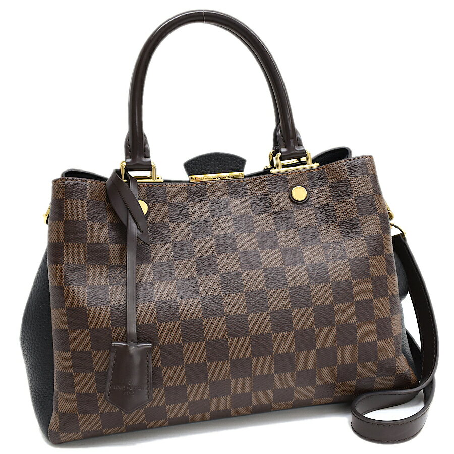 【中古】ルイヴィトン ブリタニー 2way ハンドバッグ ショルダー N41673 ダミエ エベヌ ブラウン LOUIS VUITTON Brittany [送料無料]