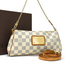 【中古】ルイヴィトン エヴァ 2way チェーンバッグ ショルダー N55214 ダミエアズール ホワイト LOUIS VUITTON Eva 送料無料