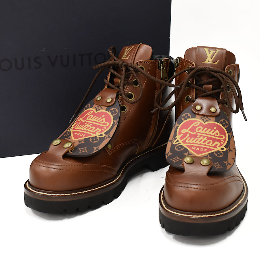 【中古】ルイヴィトン NIGO アンクルブーツ サイズ6 オーベルカンフライン レザー ブラウン LOUIS VUITTON [送料無料]