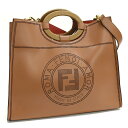 【中古】フェンディ ラナウェイ ショッパー 2way トートバッグ 8BH360 パーフォレイテッド レザー ブラウン FENDI Runaway Shoppe...
