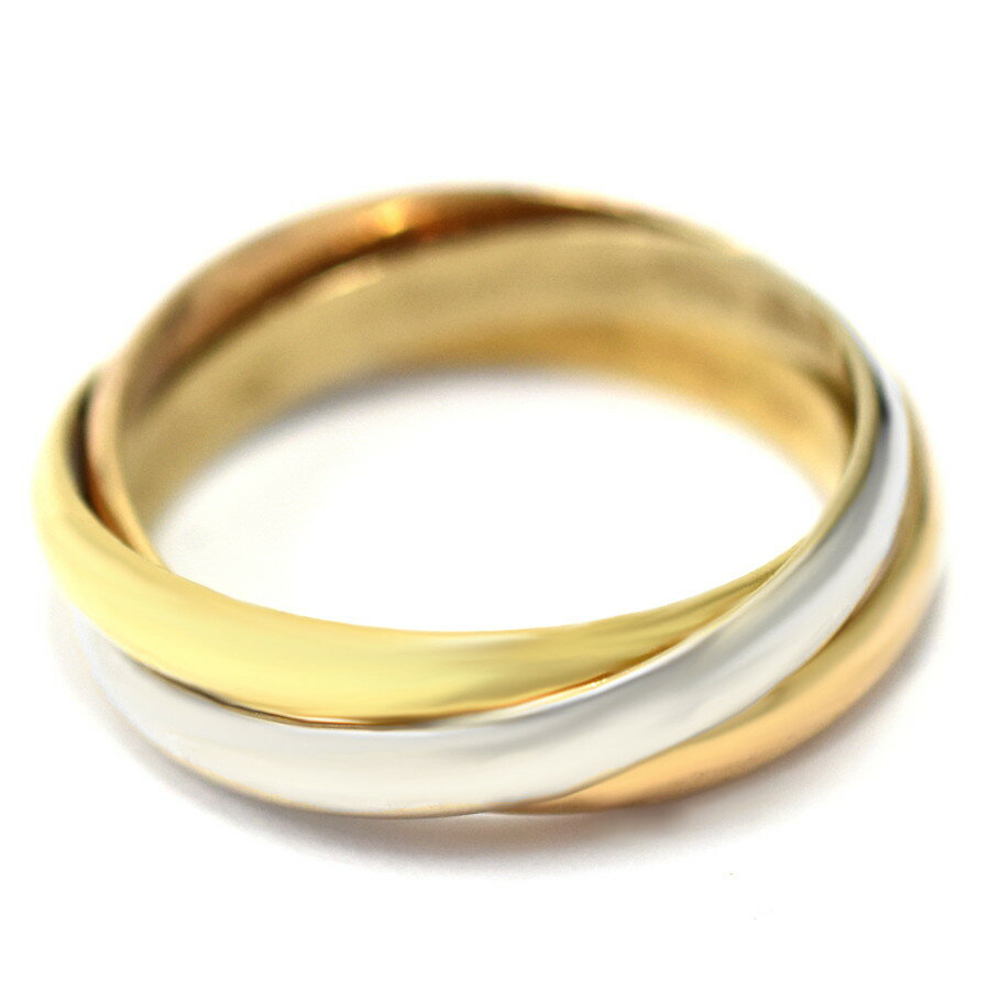 【中古】カルティエ トリニティリング 13号 750 ホワイトゴールド イエローゴールド ピンクゴールド Cartier [送料無料]のサムネイル