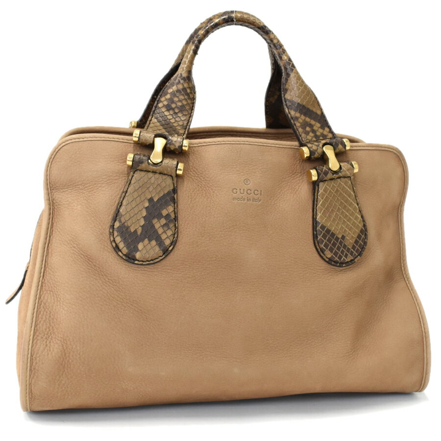 ✨美品✨GUCCI GG ボストンバッグ ハンド ブラウン 黒 レザー