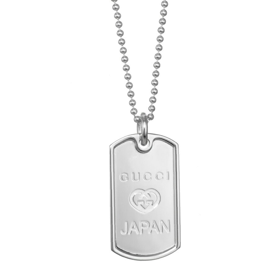 【楽天スーパーSALE】【中古】新品同様 グッチ 日本限定 チャリティ ネックレス タグ ペンダント スターリングシルバー 925 ハート インターロッキング ...