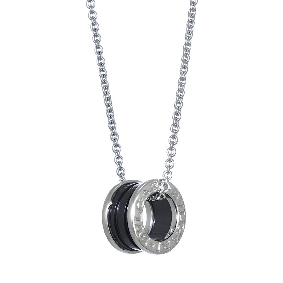 【楽天スーパーSALE】【中古】新品同様 ブルガリ セーブザチルドレン ビーゼロワン ペンダント ネックレス スターリングシルバー 925 ブラックセラミック ...