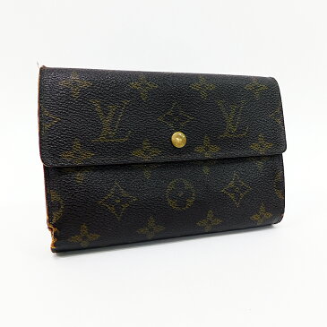 ルイヴィトン 財布 ポルトトレゾールエテュィパピエ M61202 モノグラム ブラウン LOUIS VUITTON [中古]