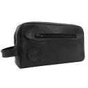 【中古】ハンティングワールド セカンドバッグ ブラック系 レザー お洒落 お出掛け HUNTING WORLD