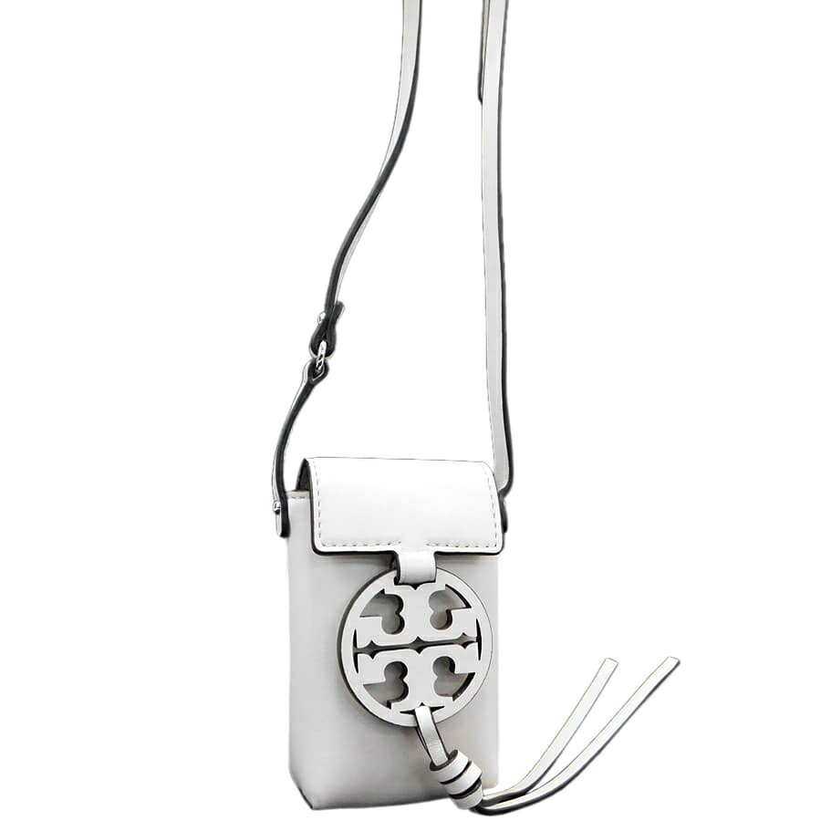 【中古】新品同様 トリーバーチ ショルダーバッグ レザー ホワイト系 ポシェット 斜め掛け スマホバッグ TORY BURCH [送料無料]