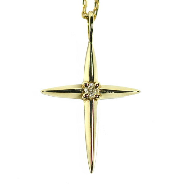 K10イエローゴールド/ダイヤモンドクロスペンダント/レディース ジュエリー 【新品】
