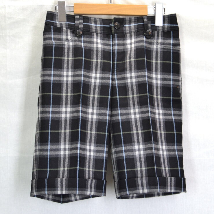 BURBERRY BLUE LABEL バーバリーブルーレーベル レディース ハーフパンツ 黒　チェック柄　サイズ：36　[中古]