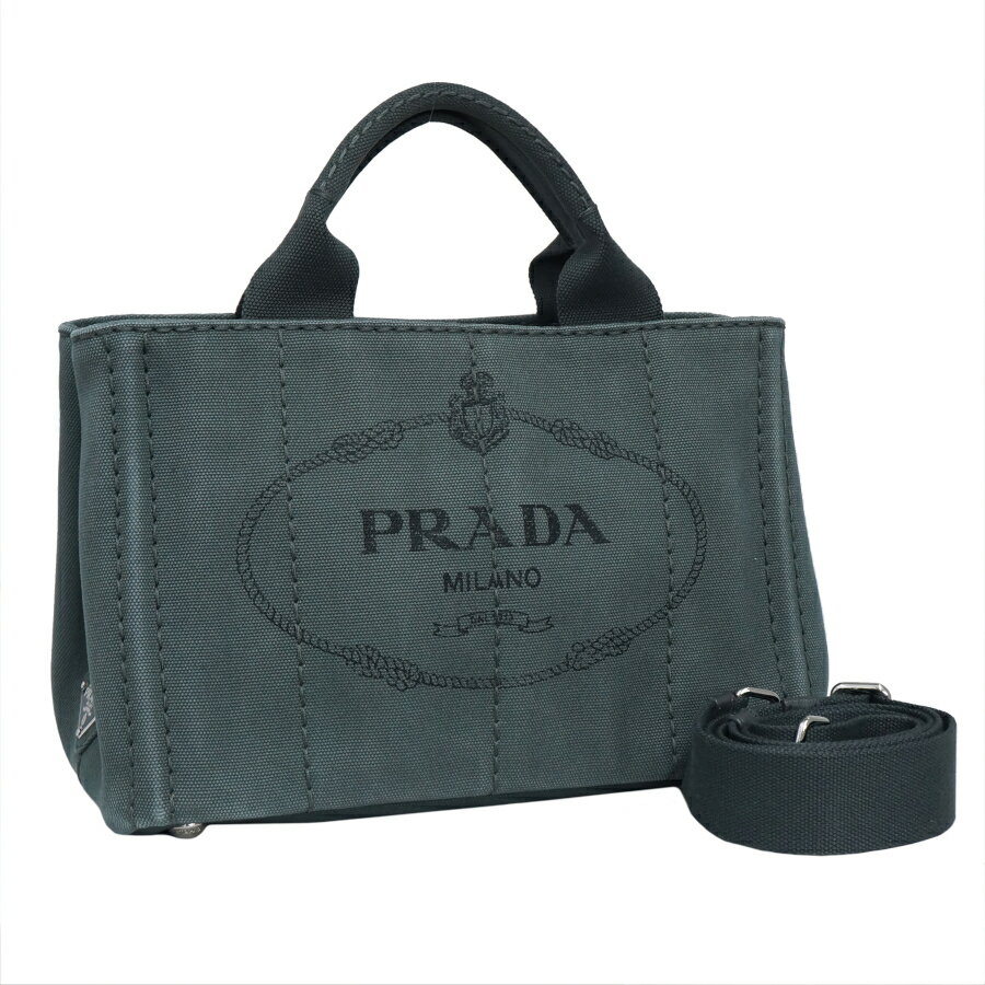 【中古】プラダ カナパ 2WAYバッグ ARDESIA キャンバス PRADA 送料無料