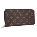 【中古】ルイヴィトン ラウンドファスナー長財布 ジッピーウォレット モノグラム キャンバス ブラウン M42616 LOUIS VUITTON Zippy Wallet [送料無料]