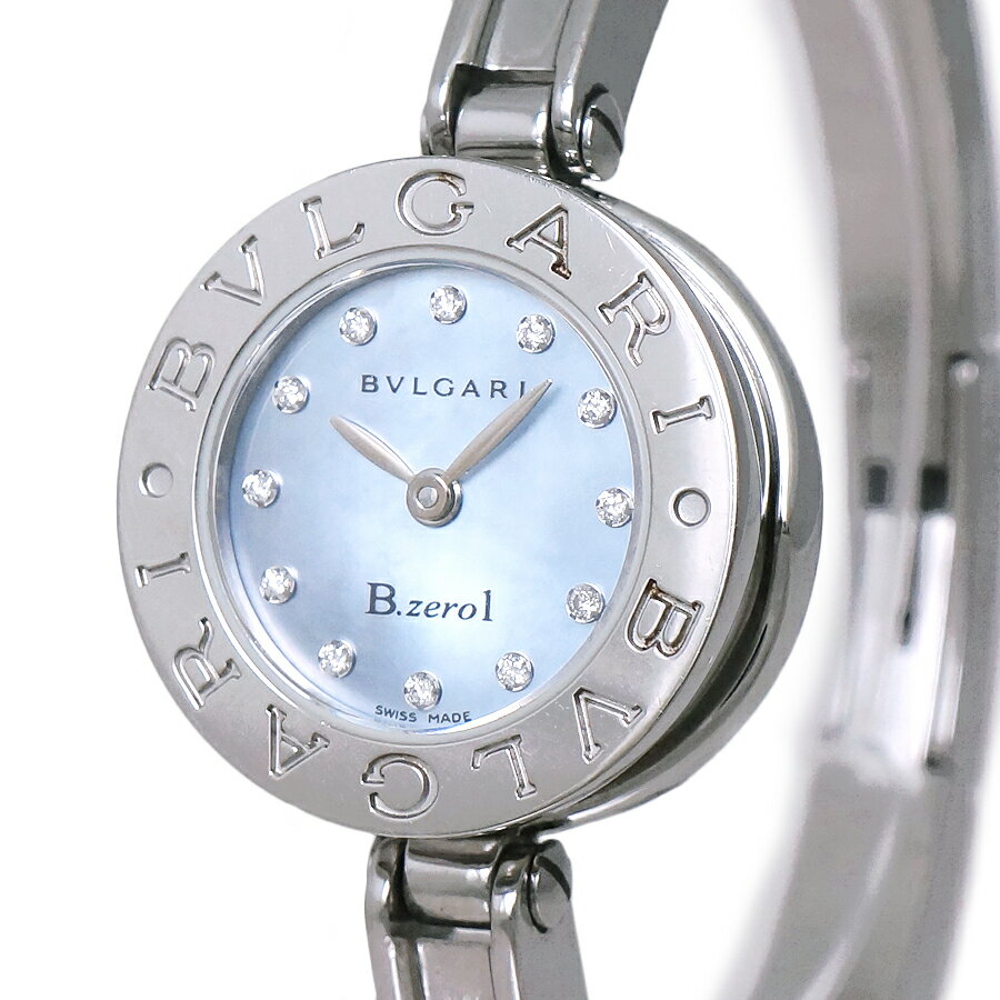 【中古】ブルガリ レディース腕時計 B-ZERO1 ビーゼロワン バングルウォッチ クオーツ ステンレススチール 12Pダイヤ ブルーシェル文字盤 BZ22S BVLGARI [送料無料]のサムネイル