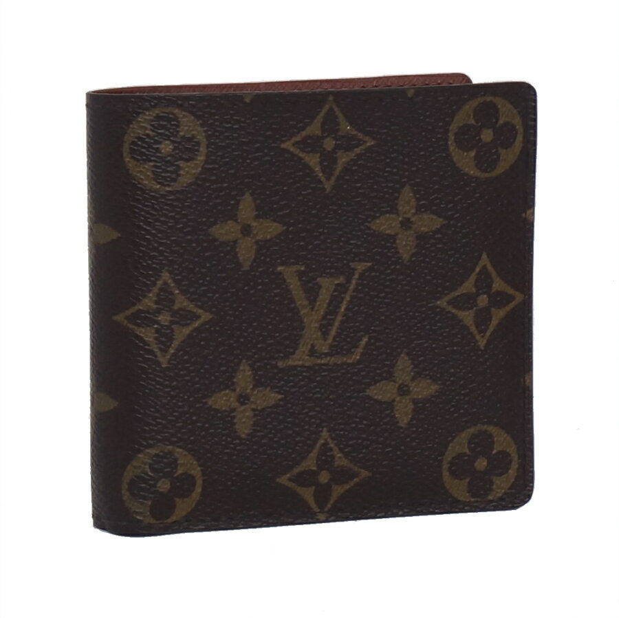 【中古】ルイヴィトン ポルトフォイユ・マルコ 二つ折り財布 M61675 モノグラム キャンバス ブラウン LOUIS VUITTON [送料無料]