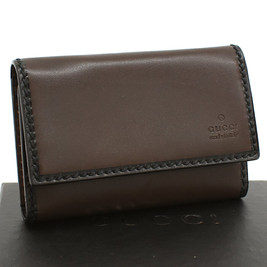 【中古】グッチ 6連キーケース 106678 レザー ブラウン×ブラック メンズ GUCCI[送料無料]