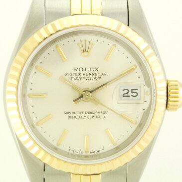 ロレックス レディース腕時計 デイトジャスト 69173 9番台 ROLEX SS×K18 自動巻き シルバー文字盤【中古】【送料無料】