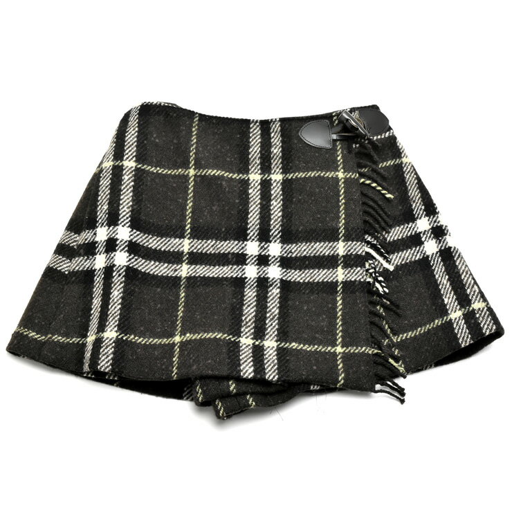 【中古】バーバリー　ロンドン ラップキュロット キッズ ウール ブラウン サイズ120 BURBERRY　LONDON [美品]