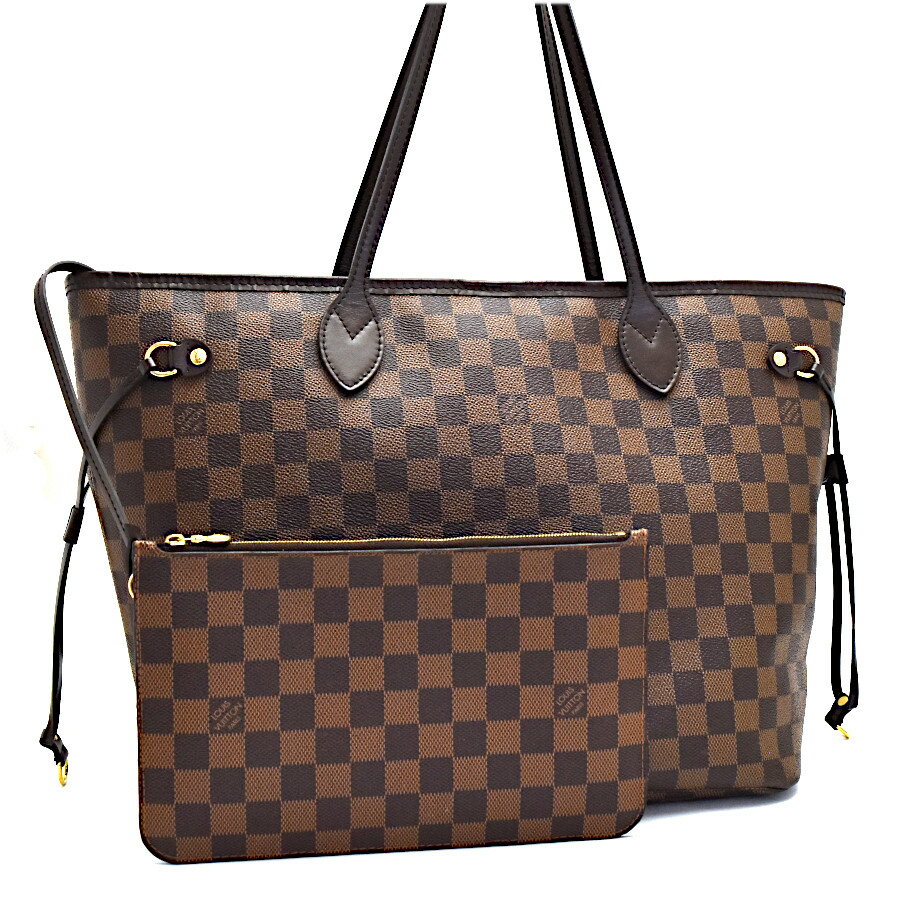 【中古】ルイヴィトン トートバッグ ネヴァーフルMM N41358 ダミエ エベヌ ブラウン LOUIS VUITTON Neverfull MM [送料無料]