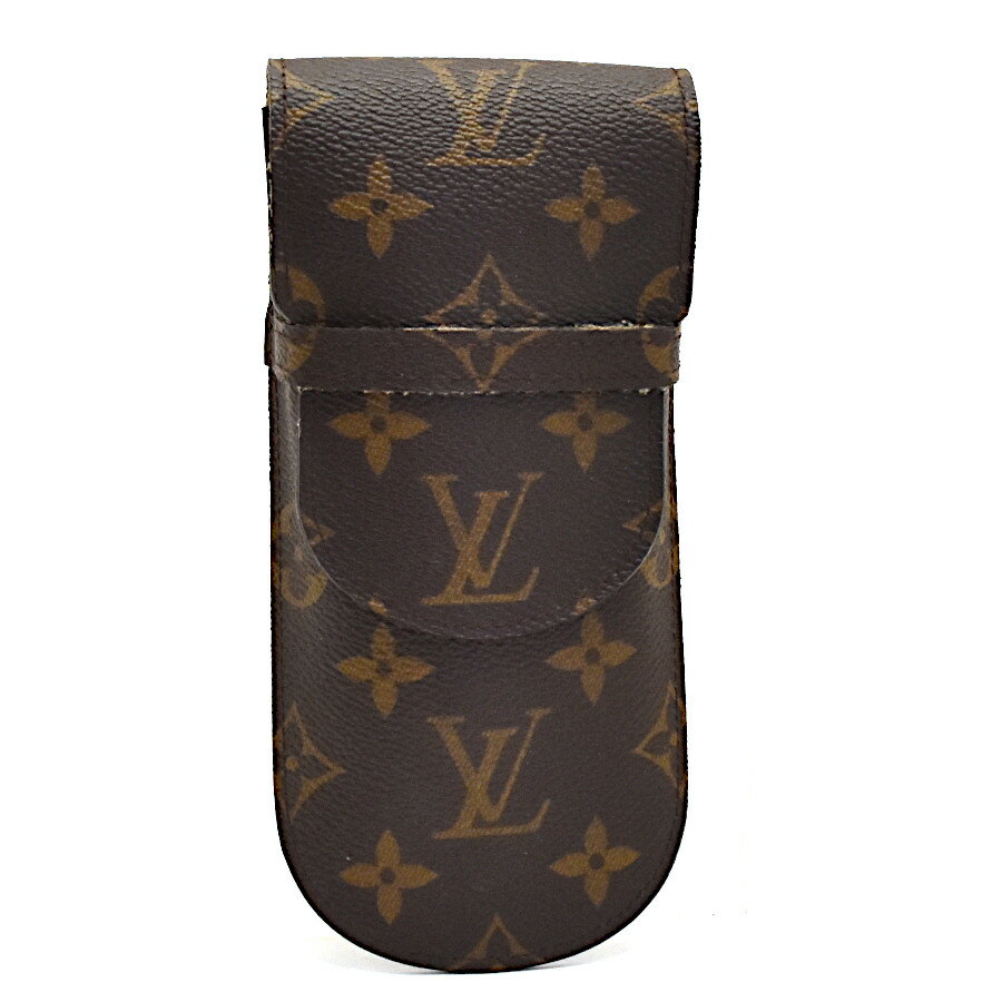 【中古】ルイヴィトン メガネケース モノグラム M62970 キャンバス×レザー ユニセックス ブラウン LOUIS VUITTON [美品][送料無料]