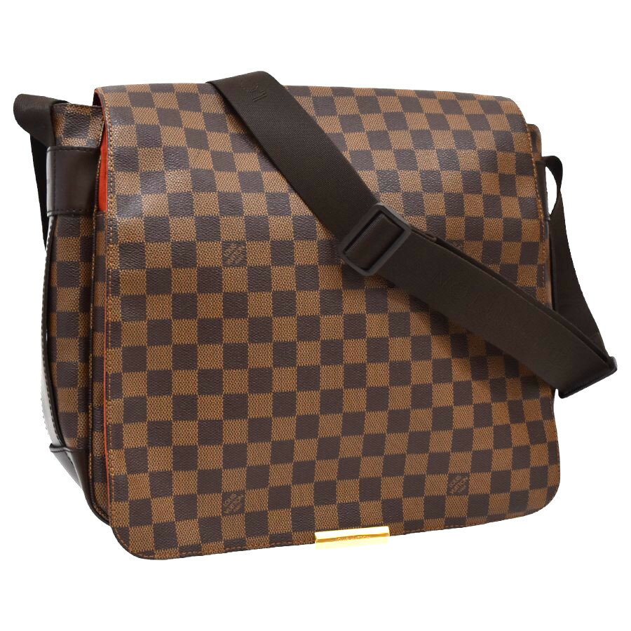 【中古】ルイヴィトン ショルダーバッグ バスティーユ ダミエ N45258 キャンバス×レザー メンズ ブラウン LOUIS VUITTON [美品][送料無料]