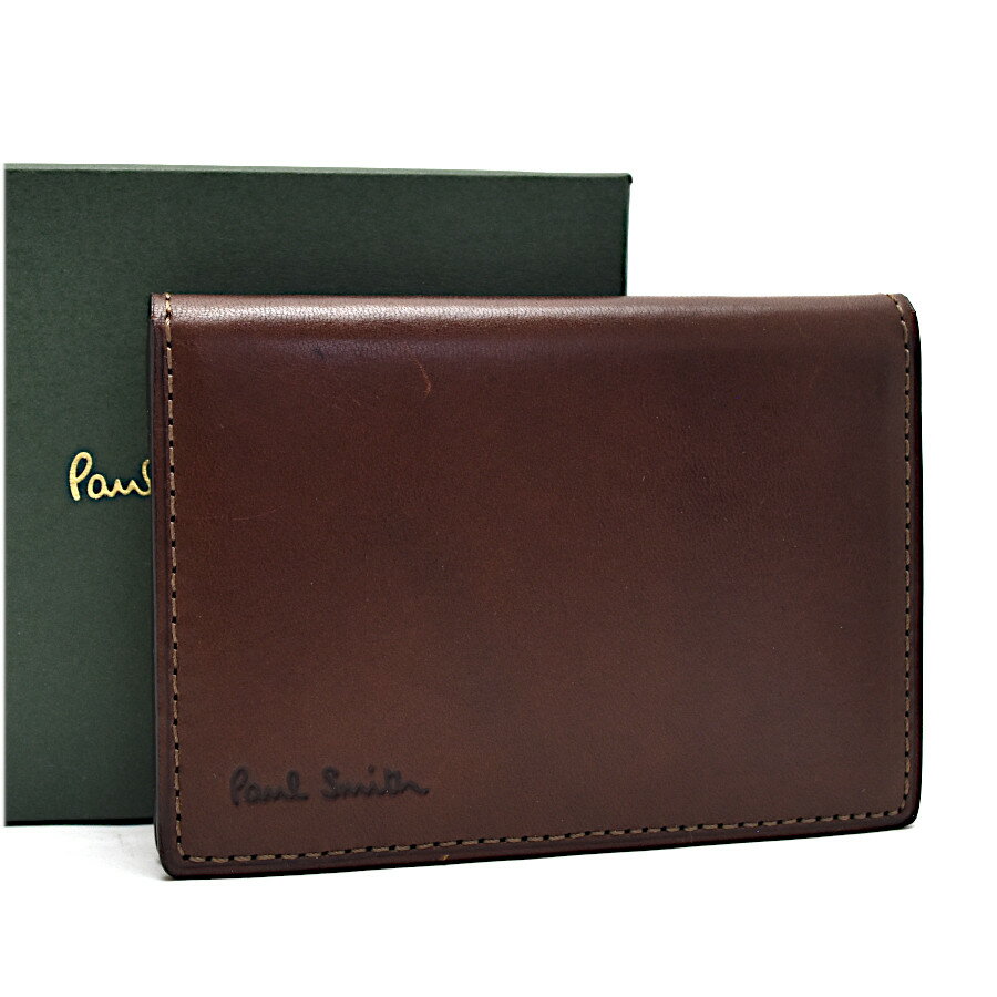 【中古】ポールスミス パスケース 名刺入れ レザー ユニセックス ブラウン Paul Smith [美品][送料無料]