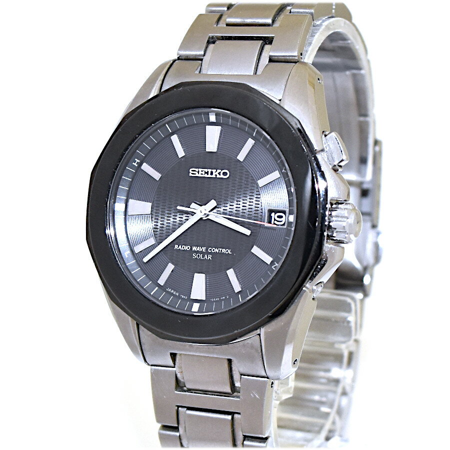 【中古】セイコー 腕時計 ブライツ 電波ソーラー SAGZ041 7B42-0AGO チタン メンズ ブラック文字盤 SEIKO [美品][送料無料]