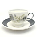 【中古】ウエッジウッド カップ＆ソーサー 陶器 ホワイト×グレー グレンミスト 廃盤品 185 WEDGWOOD [送料無料][美品]