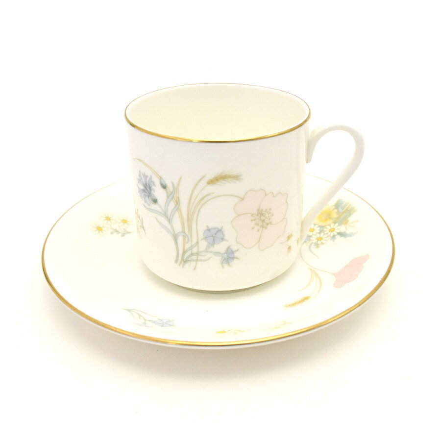 【中古】新品同様 ロイヤルドルトン コーヒーカップ&ソーサー 陶磁器 ホワイト×フラワー FLIRTATION 1客 Royal Doulton [美品]