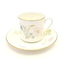 【中古】新品同様 ロイヤルドルトン コーヒーカップ ソーサー 陶磁器 ホワイト×フラワー FLIRTATION 1客 Royal Doulton 美品