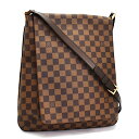 【中古】ルイヴィトン ショルダーバッグ ダミエ ミュゼット N51302 キャンバス×レザー ブラウン LOUISVUITTON [美品][送料無料]