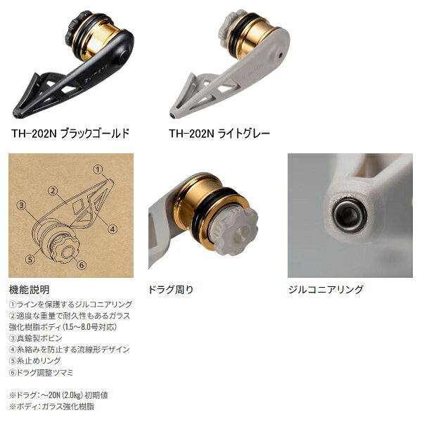 釣具総合卸売販売 フーガショップ2のシマノ ボビンワインダー ヘビータイプ TH-202N ブラックゴールド｜アングル2