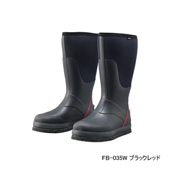≪'23年9月新商品！≫ シマノ サーマルブーツ W(ワイド) カットラバーピンフェルト FB-035W ブラックレッ..