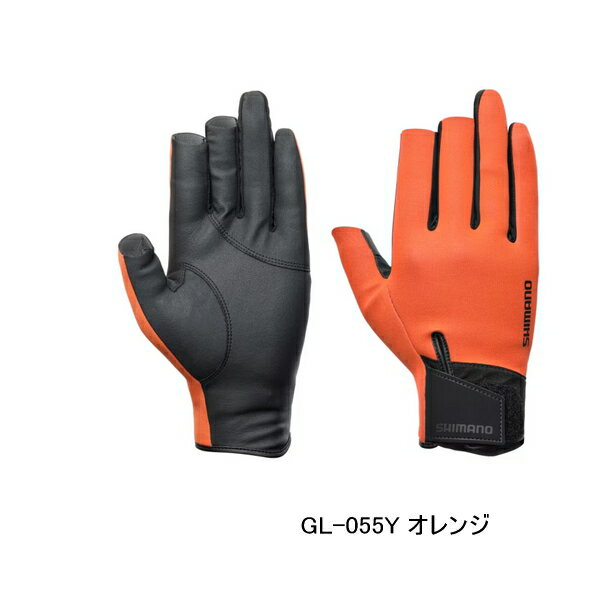 ≪'25年10月新商品！≫ シマノ 03 タイタニューム・アルファ グローブ 3 セミロング GL-055Y オレンジ Mサイズ