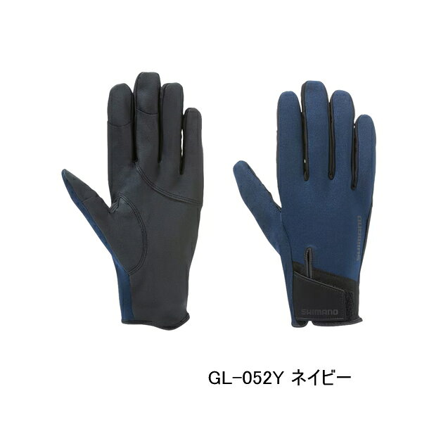 （26年10月新商品） シマノ 03 タイタニューム・アルファ グローブ 指出し GL-052Y ネイビー 2XLサイズ
