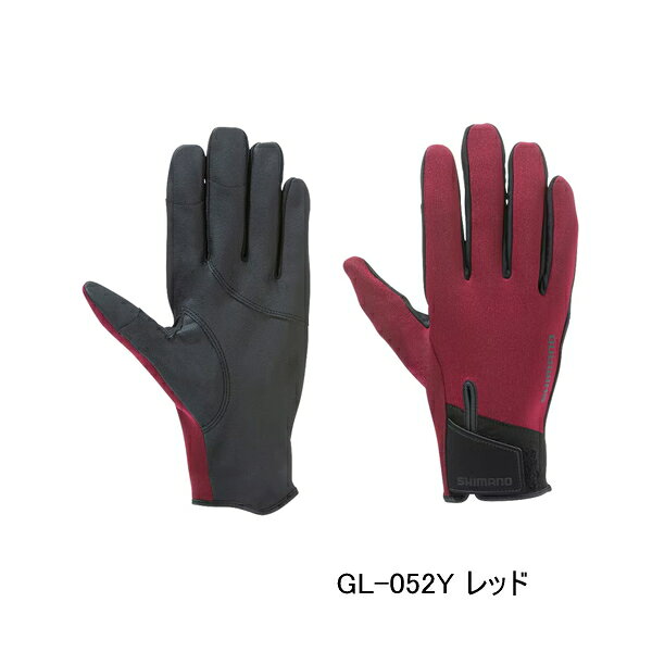 （26年10月新商品） シマノ 03 タイタニューム・アルファ グローブ 指出し GL-052Y レッド XLサイズ